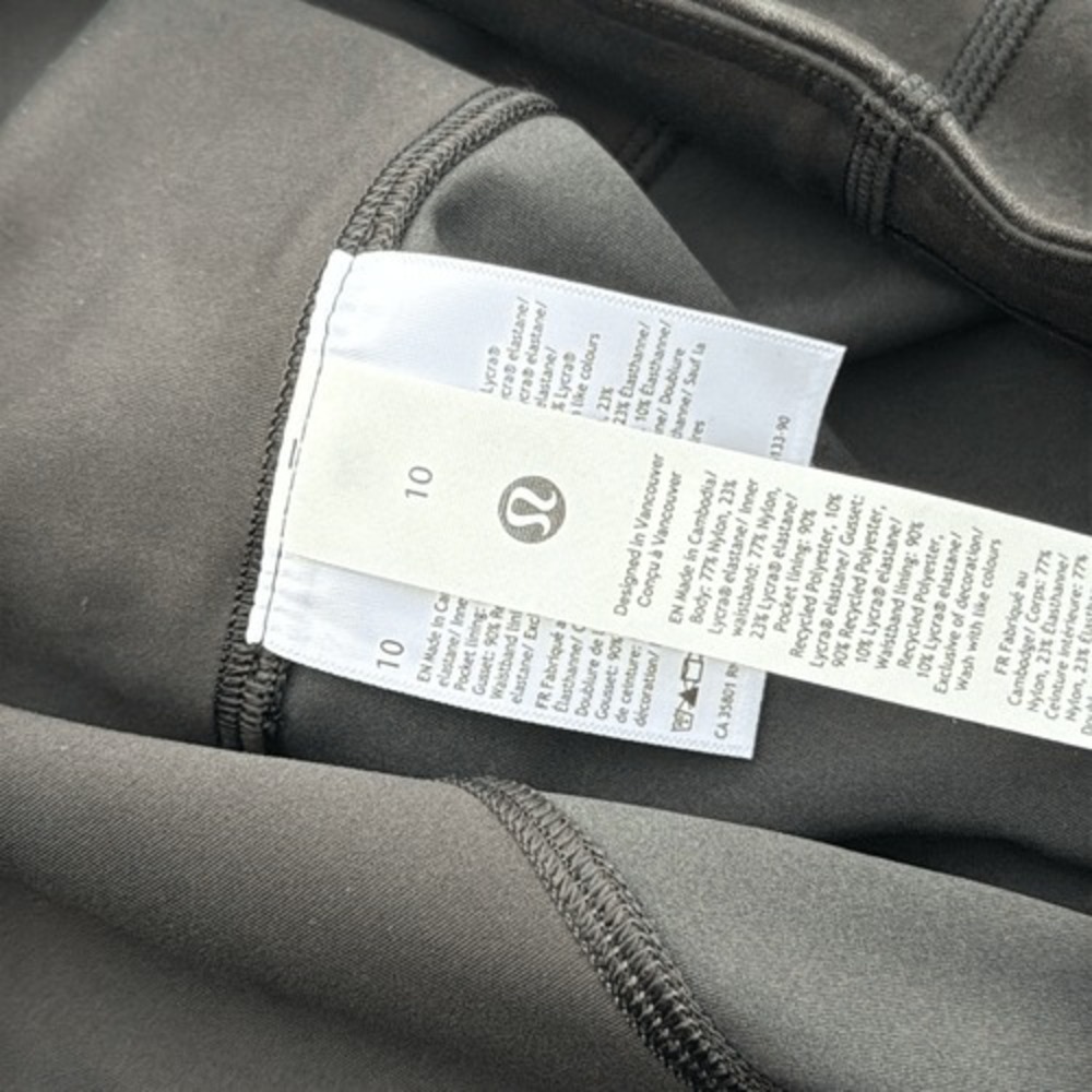 Lululemon Wunder Train‎ High-Rise Tight 25" Matte Foil Shine Black NWT Size 10 - Picture 4 of 6